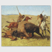 Frederic Remington de Buffalo Hunt Cadeaupapier (Vlak)