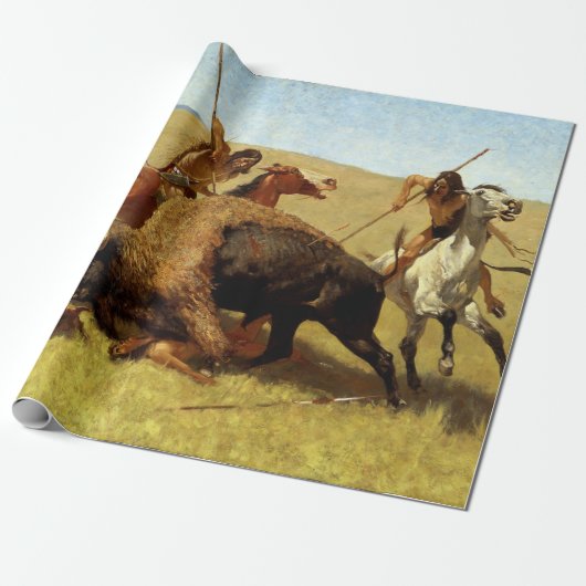 Frederic Remington de Buffalo Hunt Cadeaupapier (Uitgerold)