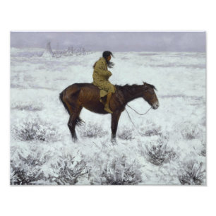 Frederic Remington - De Herd Boy Foto Afdruk