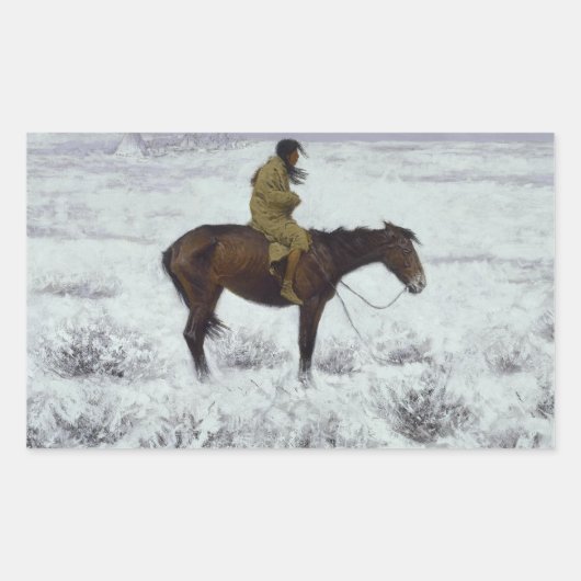 Frederic Remington - De Herd Boy Rechthoekige Sticker (Voorkant)