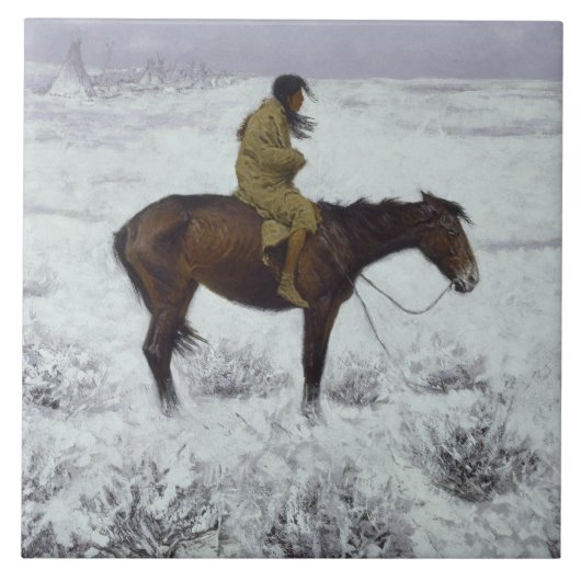 Frederic Remington - De Herd Boy Tegeltje (Voorkant)