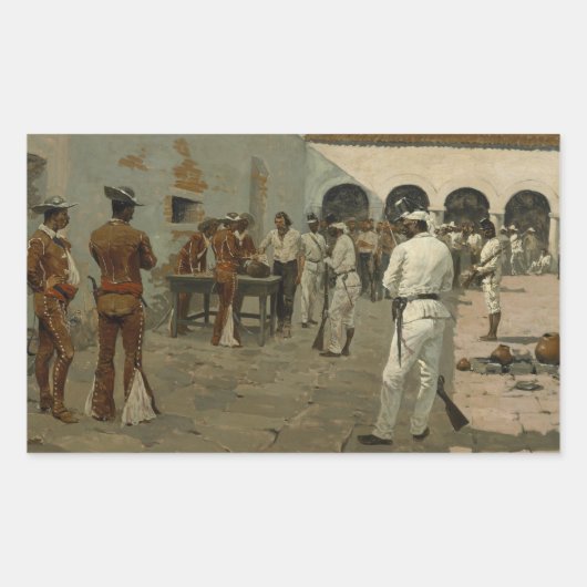 Frederic Remington - De Mier Expedition Rechthoekige Sticker (Voorkant)