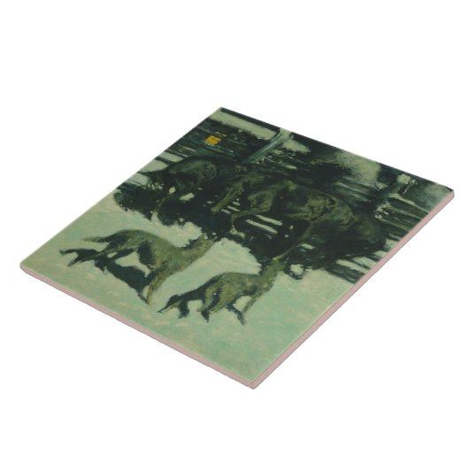 Frederic Remington - De oproep tot hulp Tegeltje (Zijkant)