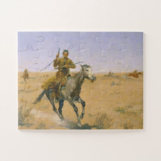 Frederic Remington De vlucht 1895 Legpuzzel (Horizontaal)
