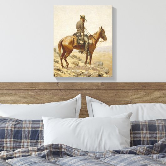 Frederic Remington - De zoektocht Canvas Afdruk (Insitu (Slaapkamer))