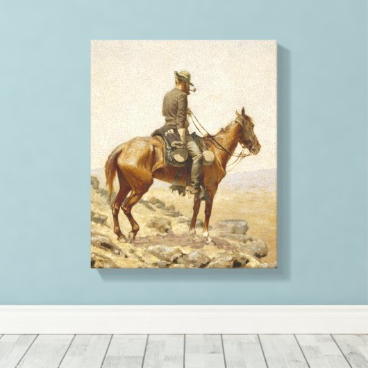 Frederic Remington - De zoektocht Canvas Afdruk (Insitu (Houten vloer))