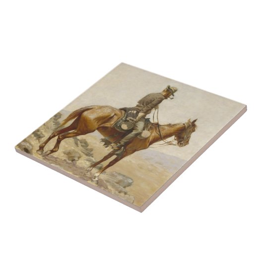 Frederic Remington - De zoektocht Tegeltje (Zijkant)