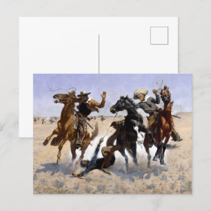 Frederic Remington die een kameraad vormt Briefkaart
