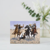 Frederic Remington die een kameraad vormt Briefkaart (Staand voorkant)