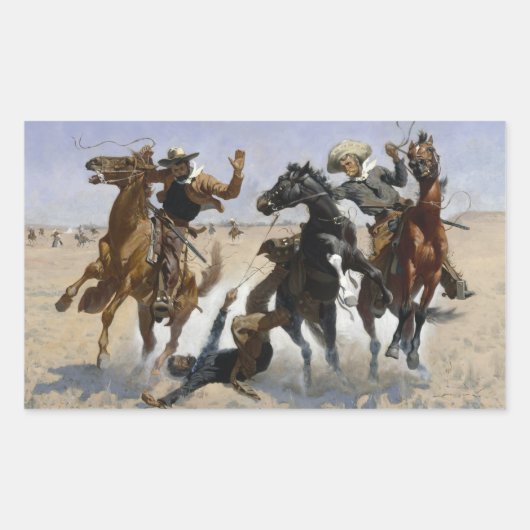 Frederic Remington - een complot aandoen Rechthoekige Sticker (Voorkant)