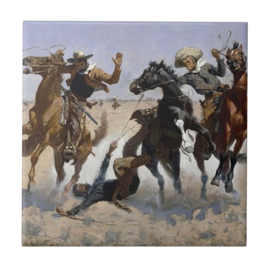Frederic Remington - een complot aandoen Tegeltje (Voorkant)