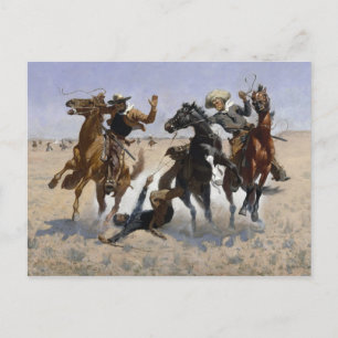Frederic Remington - Een kameraad helpen Briefkaart