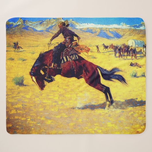 Frederic Remington Een Koude Dag In De Weide Sherpa Deken (Voorkant (horizontaal))