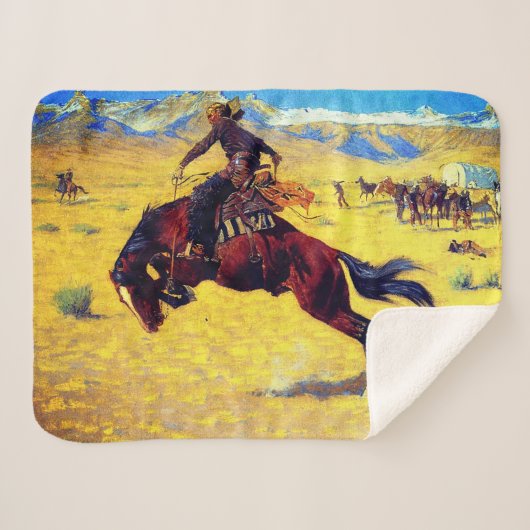 Frederic Remington Een Koude Dag In De Weide Sherpa Deken (Voorkant (horizontaal))
