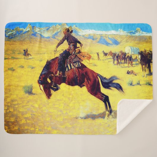 Frederic Remington Een Koude Dag In De Weide Sherpa Deken (Voorkant (horizontaal))