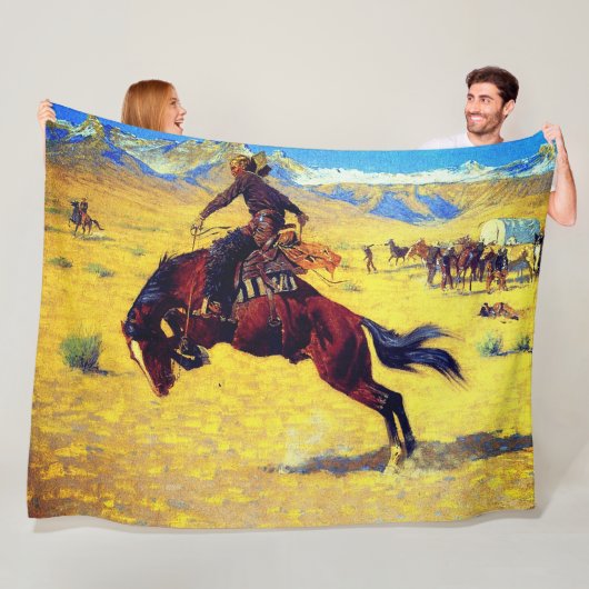 Frederic Remington Een koude ochtend in de weide Fleece Deken (In situ)