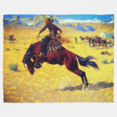 Frederic Remington Een koude ochtend in de weide Fleece Deken (Voorkant (Horizontaal))