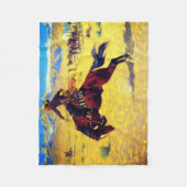 Frederic Remington Een koude ochtend op de weide Fleece Deken (Voorkant)