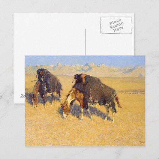 Frederic Remington - Indiërs simuleren Buffalo Briefkaart (Voorkant / Achterkant)
