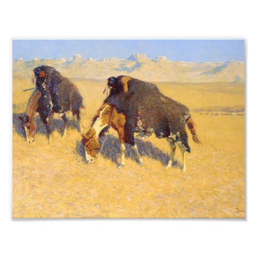 Frederic Remington - Indiërs simuleren Buffalo Foto Afdruk (Voorkant)