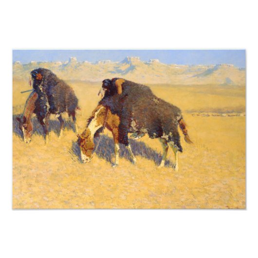 Frederic Remington - Indiërs simuleren Buffalo Foto Afdruk (Voorkant)