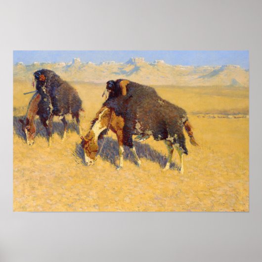 Frederic Remington - Indiërs simuleren Buffalo Poster (Voorkant)