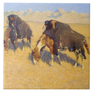 Frederic Remington - Indiërs simuleren Buffalo Tegeltje