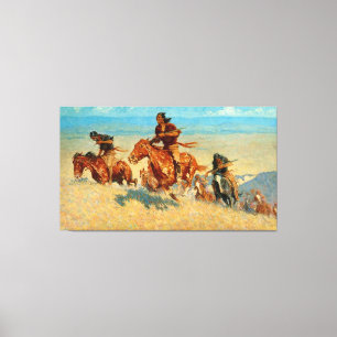 Frederic Remington is de buffelloper (1909) Canvas Afdruk