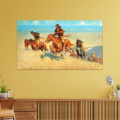 Frederic Remington is de buffelloper (1909) Canvas Afdruk (Insitu (Woonkamer))