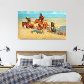 Frederic Remington is de buffelloper (1909) Canvas Afdruk (Insitu (Slaapkamer))