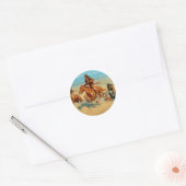 Frederic Remington is de buffelloper (1909) Ronde Sticker (Envelop)