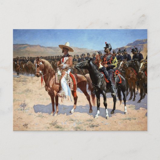 Frederic Remington is de Mexicaanse majoor (1889) Briefkaart (Voorkant)