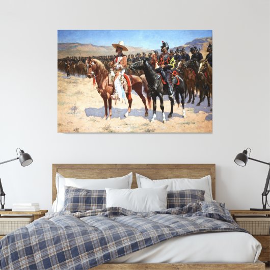 Frederic Remington is de Mexicaanse majoor (1889) Canvas Afdruk (Insitu (Slaapkamer))