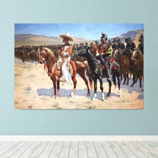Frederic Remington is de Mexicaanse majoor (1889) Canvas Afdruk (Insitu (Houten vloer))