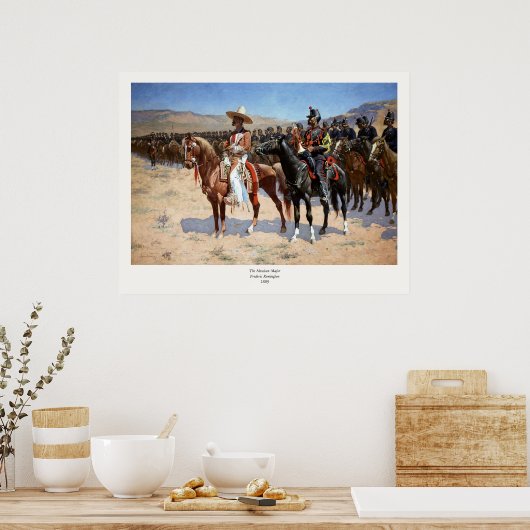 Frederic Remington is de Mexicaanse majoor (1889) Poster (Keuken)