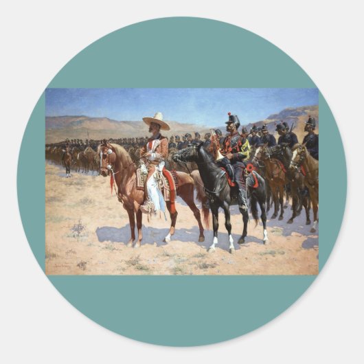 Frederic Remington is de Mexicaanse majoor (1889) Ronde Sticker (Voorkant)