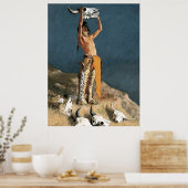 Frederic Remington Kunst “De Bizon Terugtoveren Poster (Keuken)
