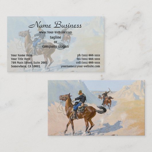 Frederic Remington Militair Offer (De hinderlaag) Visitekaartje (Voorkant / Achterkant)