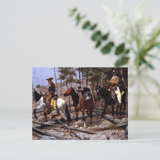 Frederic Remington Prospecting for Cattle Range Briefkaart (Staand voorkant)