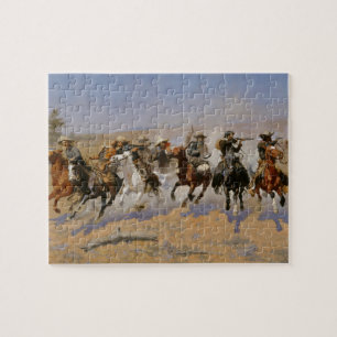 Frederic Remington-schilderij "Dash for the Timber Legpuzzel