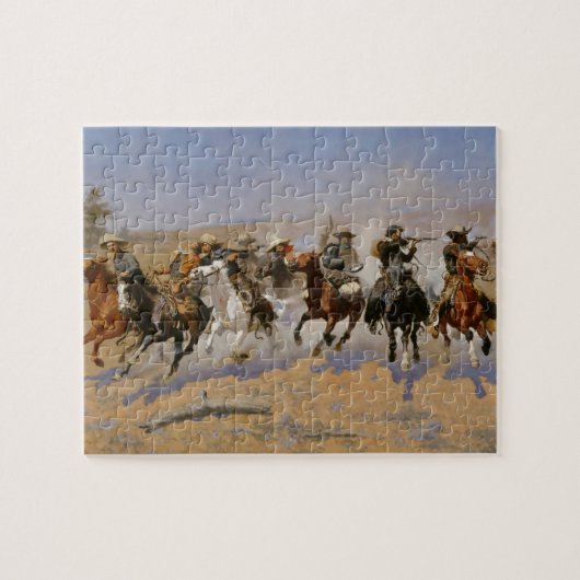 Frederic Remington Schilderij “Dash For The Timber Legpuzzel (Horizontaal)