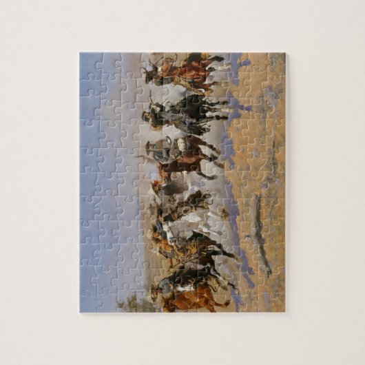 Frederic Remington Schilderij “Dash For The Timber Legpuzzel (Verticaal)