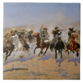 Frederic Remington-schilderij "Dash for the Timber Tegeltje (Voorkant)