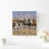 Frederic Remington-schilderij "Dash for the Timber Vierkante Klok (Huis)