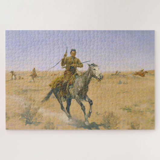 Frederic Remington The Flight 1895 Legpuzzel (Horizontaal)