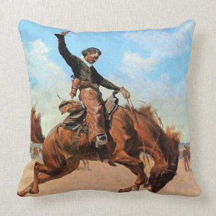 Frederic Remington Western Art "Bronco Buster" Kussen