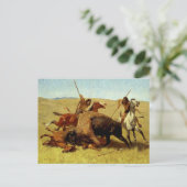 Frederic Remington Western Art "Buffalo Hunt" Briefkaart (Staand voorkant)