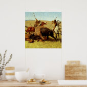 Frederic Remington Western Art "Buffalo Hunt" Poster (Keuken)