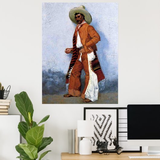 Frederic Remington Western Art “Een Vaquero” Poster (Thuiskantoor)