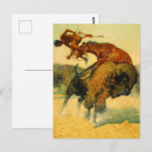Frederic Remington Western Art "Episode - Buffalo Briefkaart (Voorkant / Achterkant)